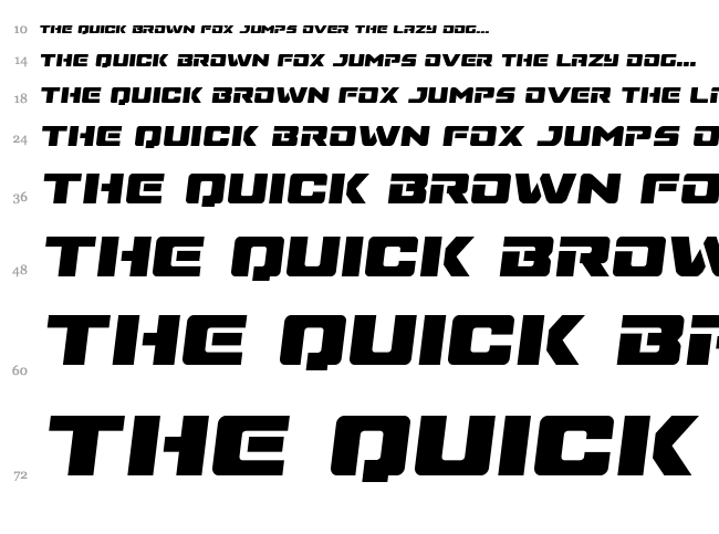 Super Commando font waterfall