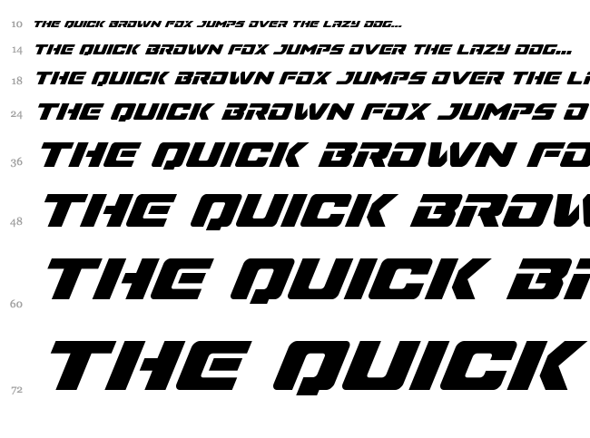 Super Commando font waterfall