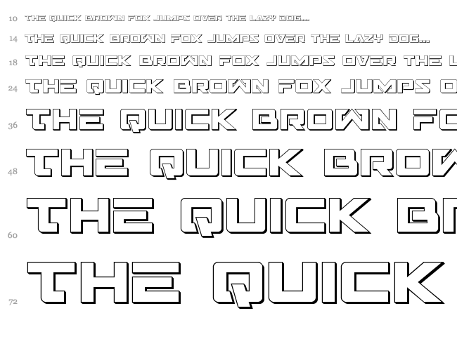 Trans-America font waterfall