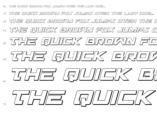 Trans-America font waterfall