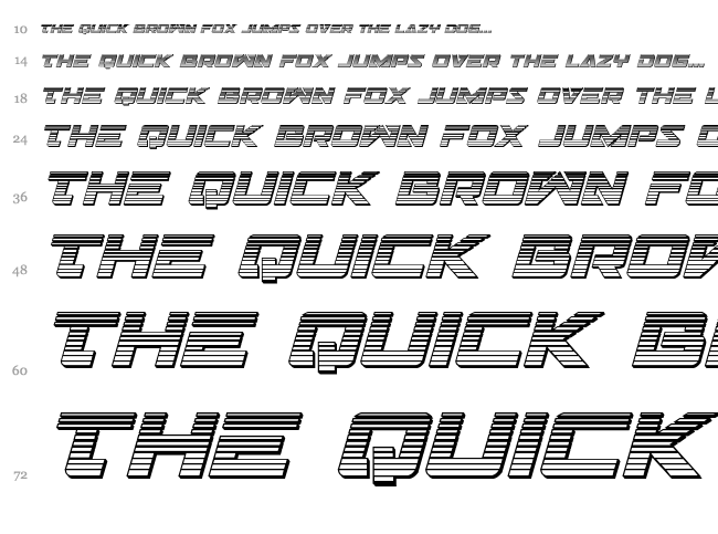 Trans-America font waterfall