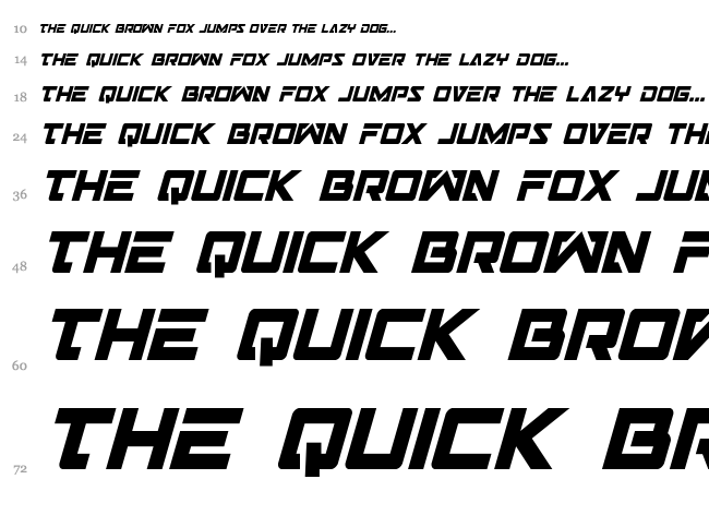 Trans-America font waterfall