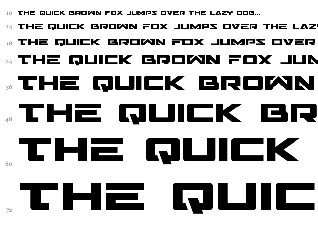 Trans-America font waterfall