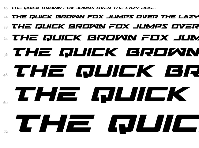 Trans-America font waterfall