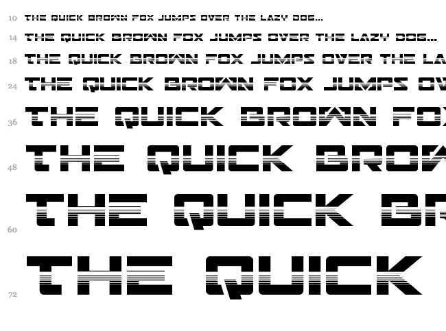 Trans-America font waterfall