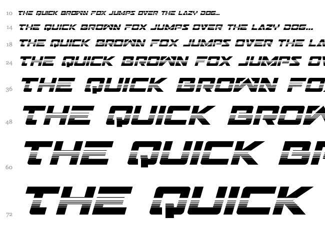 Trans-America font waterfall