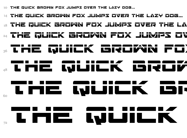 Trans-America font waterfall