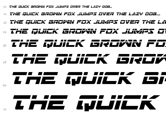 Trans-America font waterfall