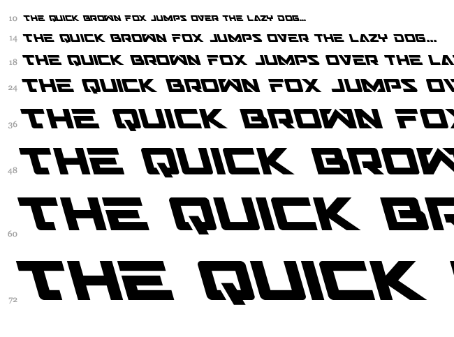 Trans-America font waterfall
