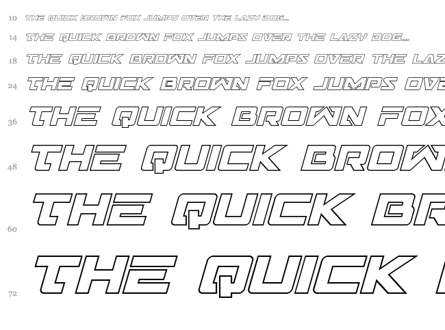 Trans-America font waterfall