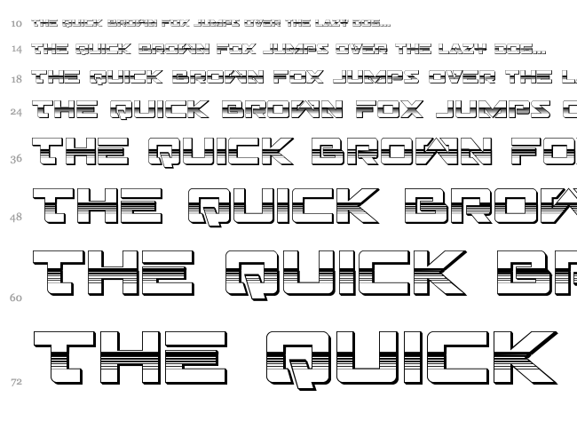 Trans-America font waterfall