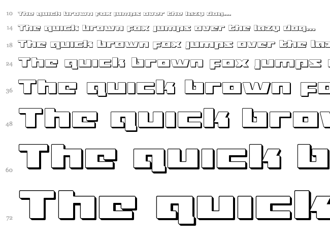 Turbo Charge font waterfall