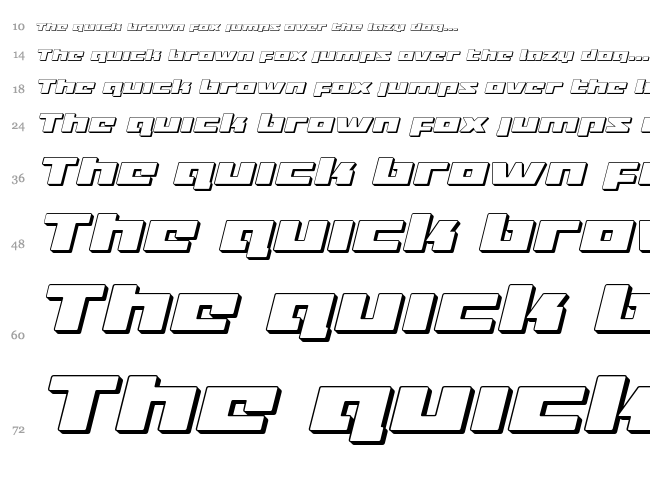 Turbo Charge font waterfall