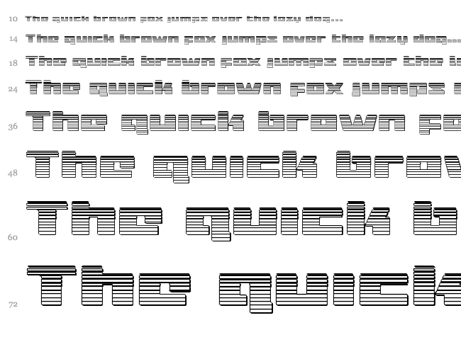 Turbo Charge font waterfall
