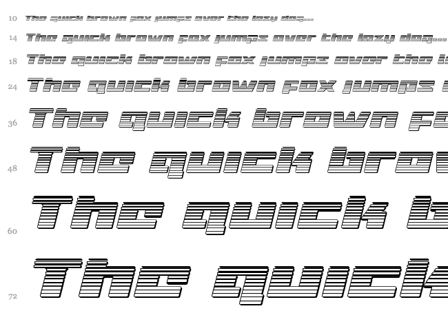 Turbo Charge font waterfall