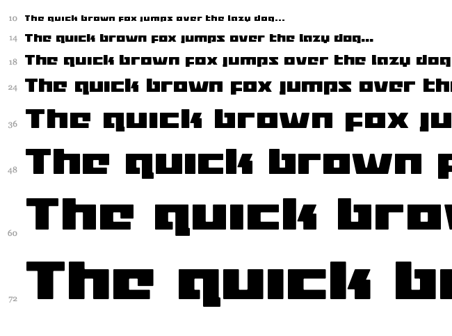 Turbo Charge font waterfall