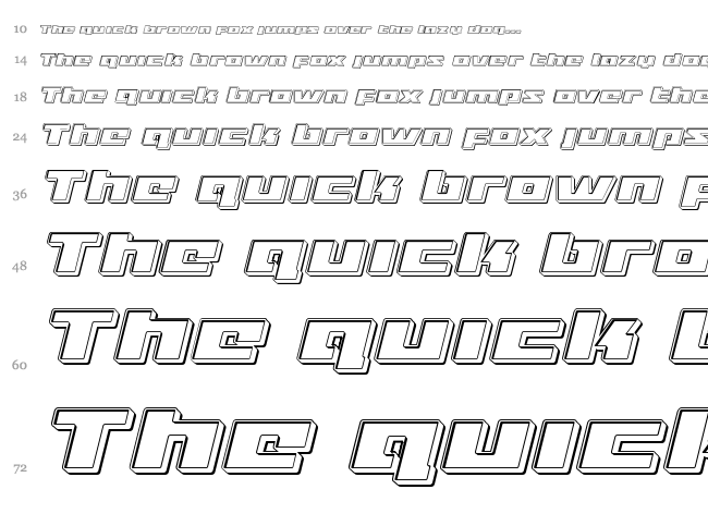 Turbo Charge font waterfall