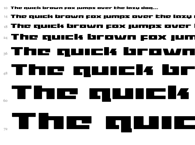 Turbo Charge font waterfall