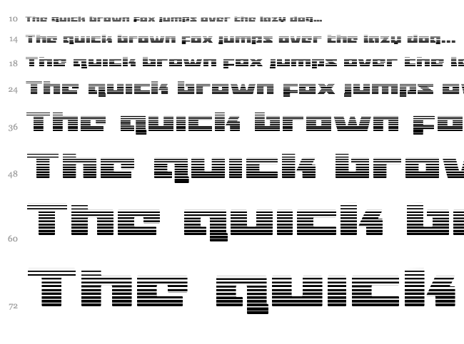 Turbo Charge font waterfall