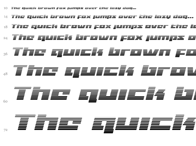 Turbo Charge font waterfall