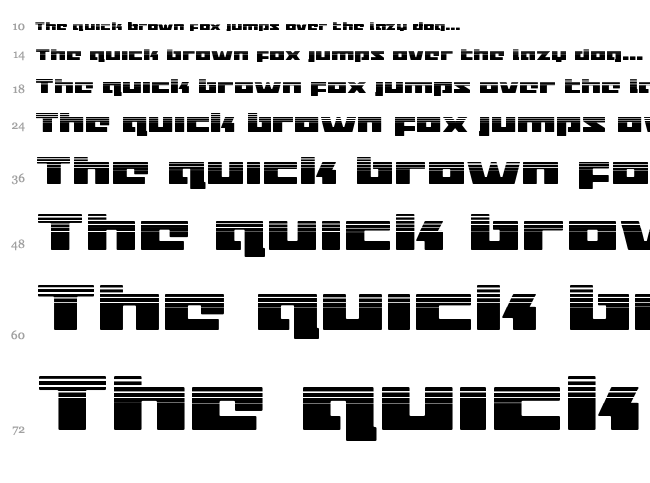 Turbo Charge font waterfall
