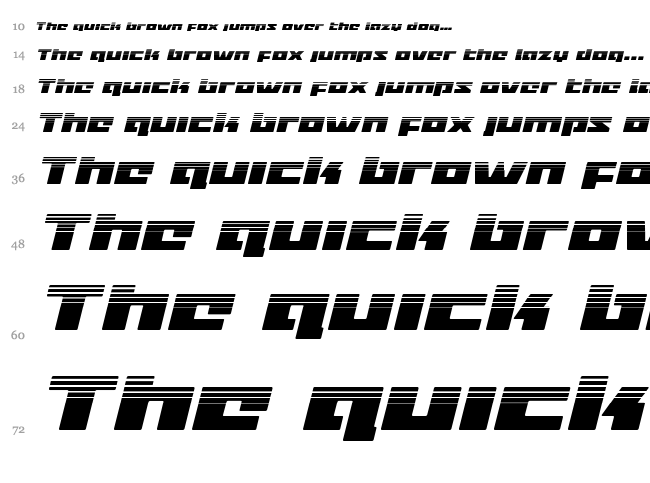 Turbo Charge font waterfall