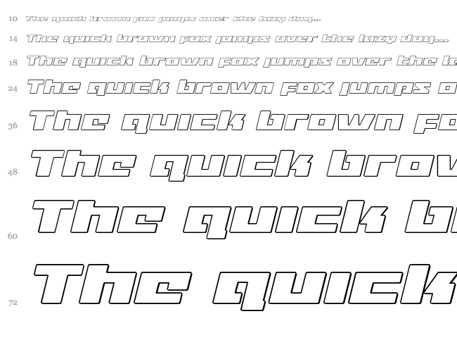 Turbo Charge font waterfall