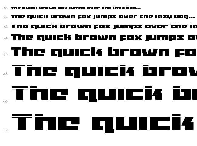 Turbo Charge font waterfall