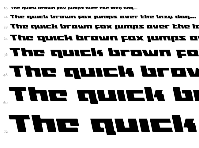Turbo Charge font waterfall