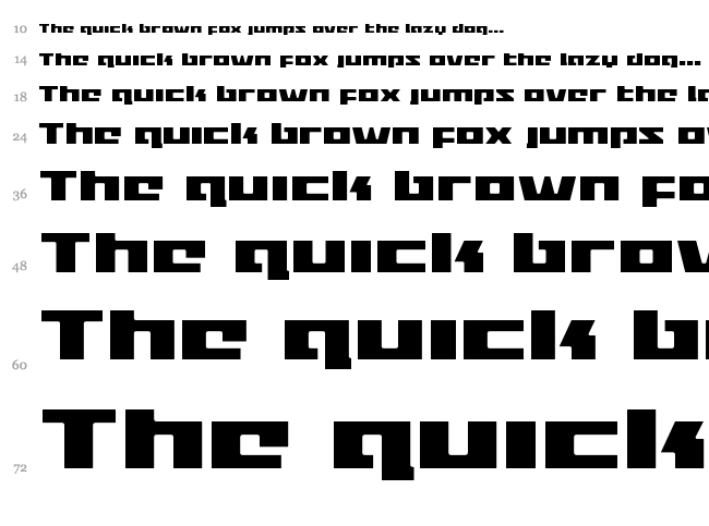 Turbo Charge font waterfall