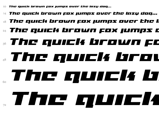 Turbo Charge font waterfall