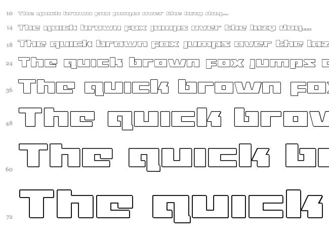 Turbo Charge font waterfall