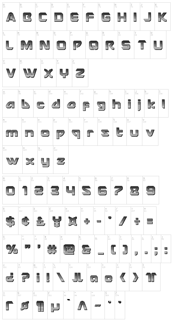 USAngel font map