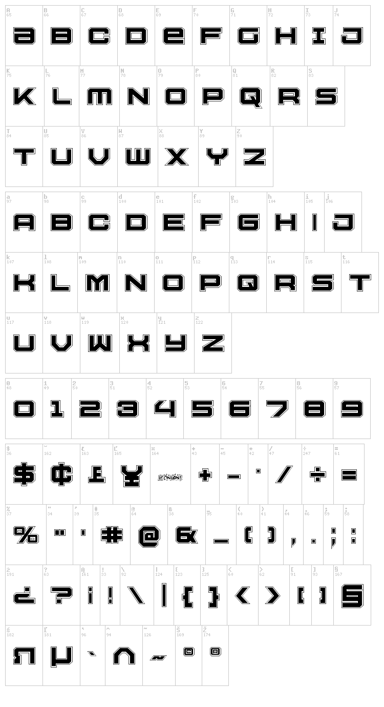 USS Dallas font map