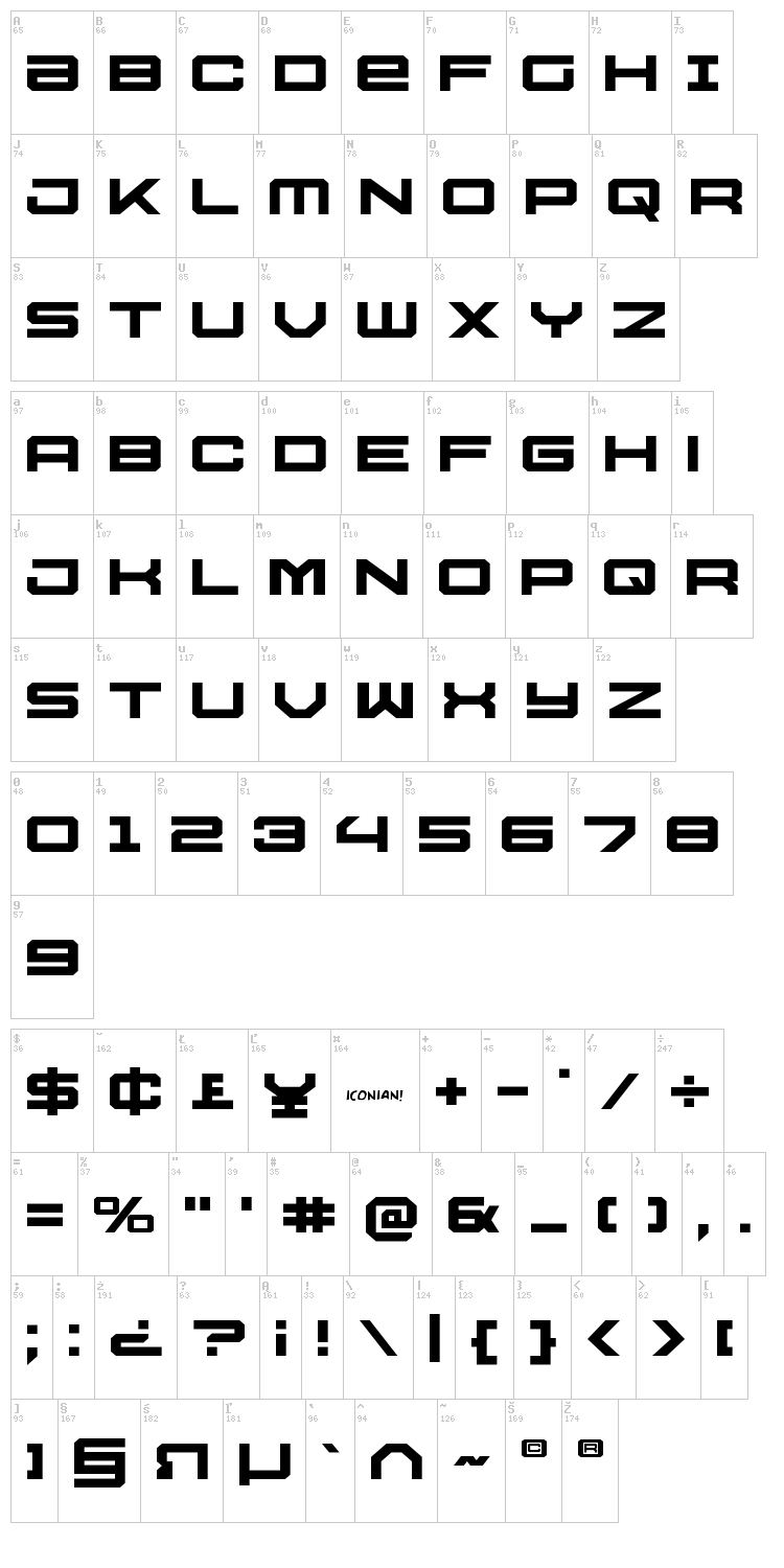 USS Dallas font map