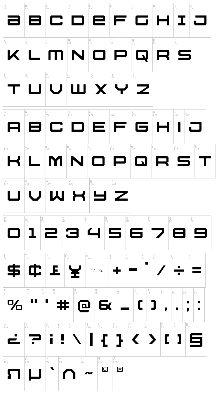 USS Dallas font map