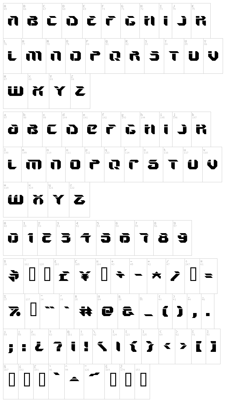V5 Ampon font map