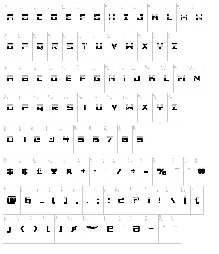 Viking Squad font map