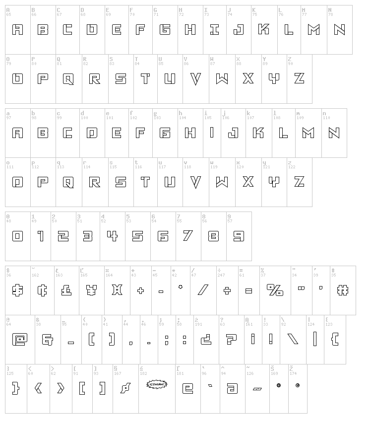 Viking Squad font map