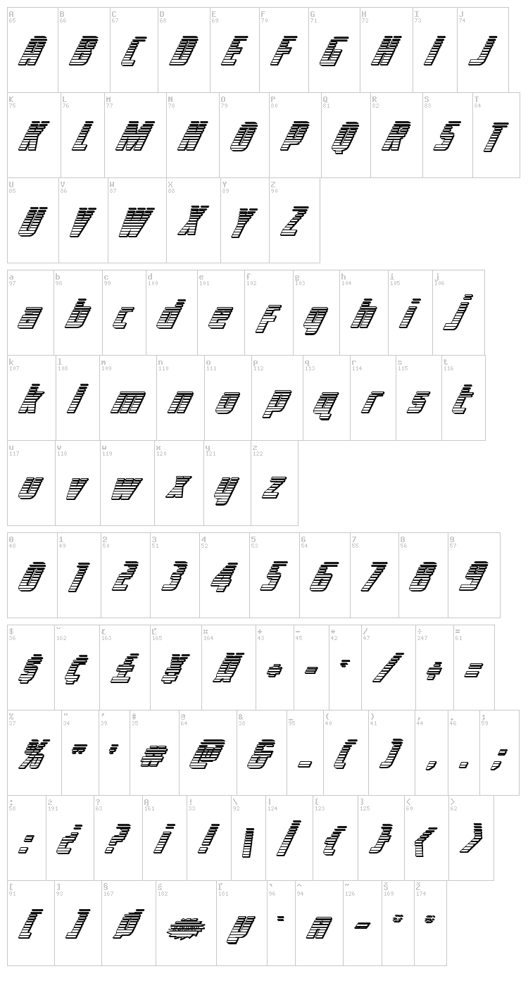 Voyage Fantastique font map