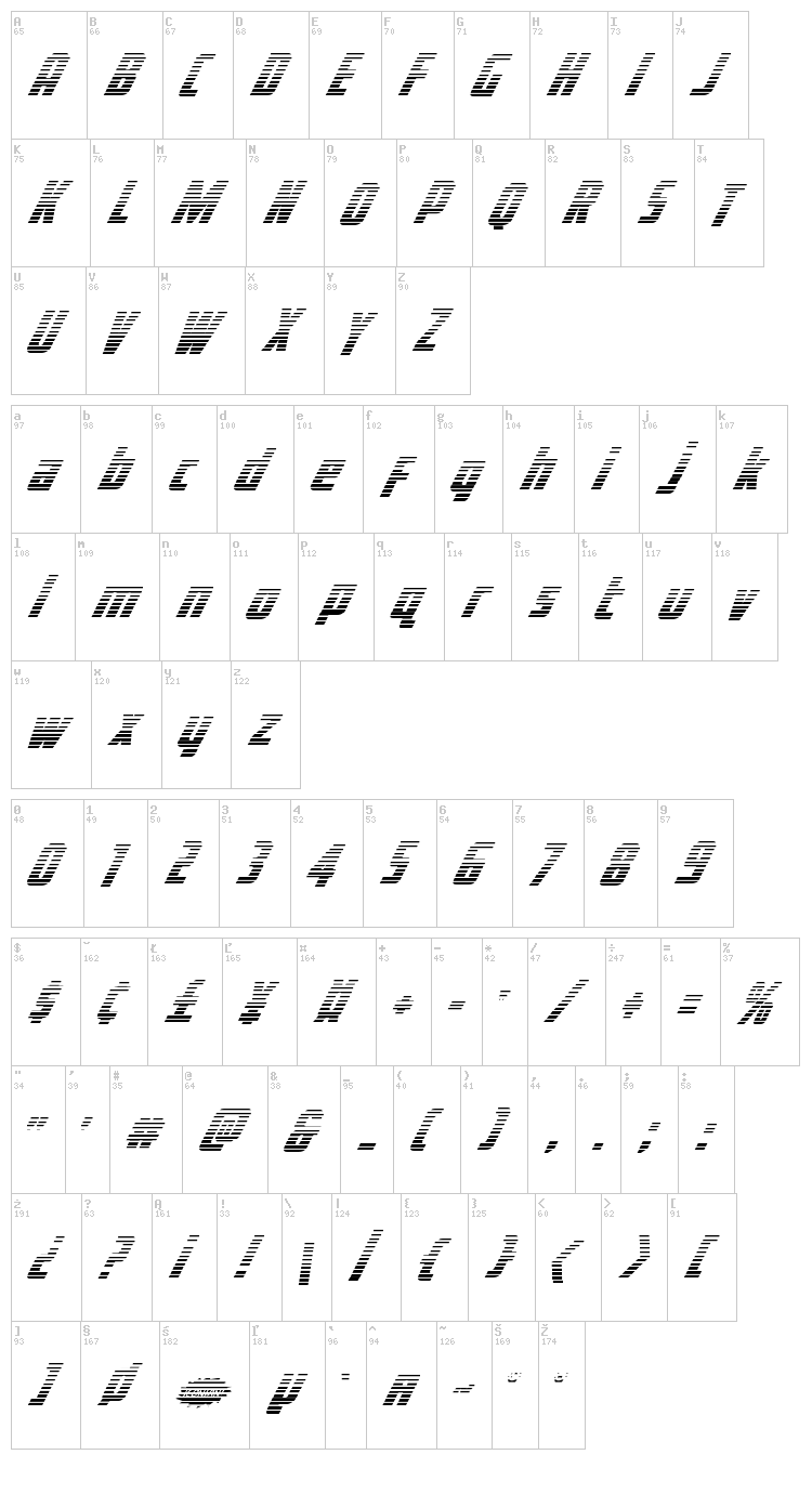 Voyage Fantastique font map