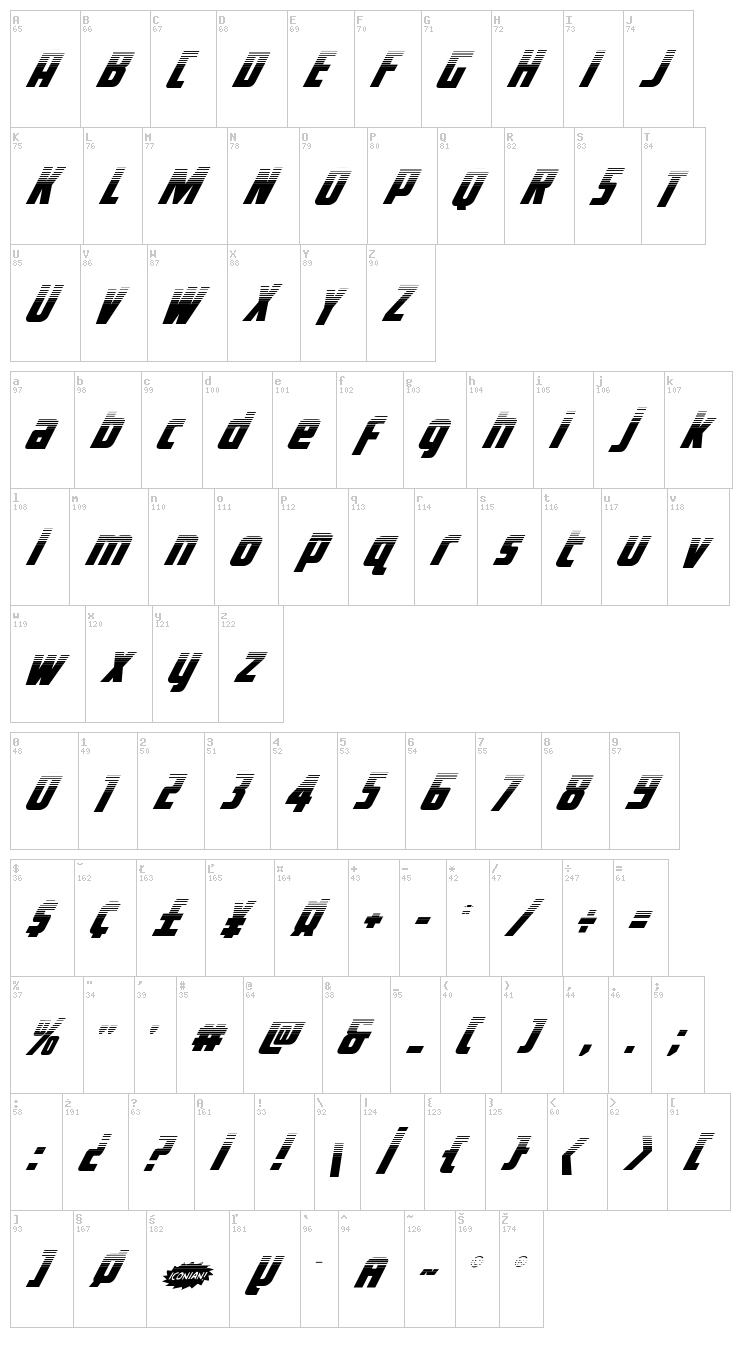 Voyage Fantastique font map