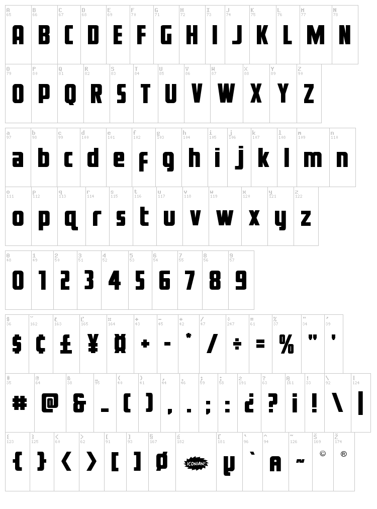 Voyage Fantastique font map