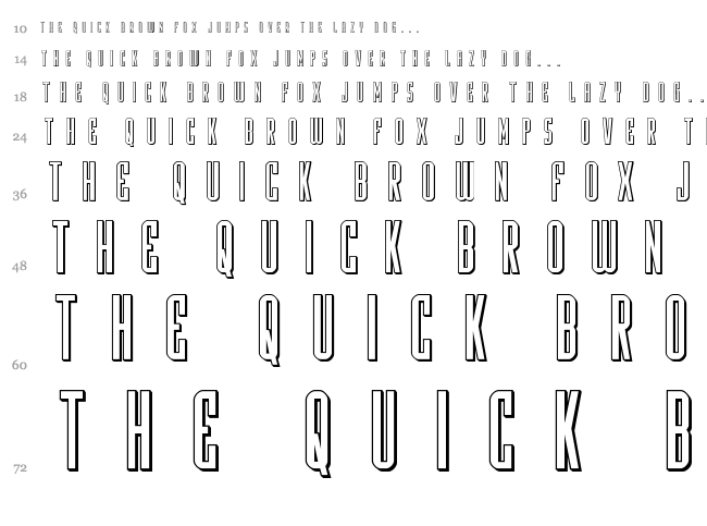 Y-Files font waterfall