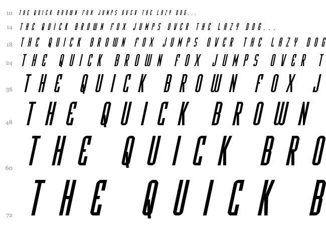 Y-Files font waterfall