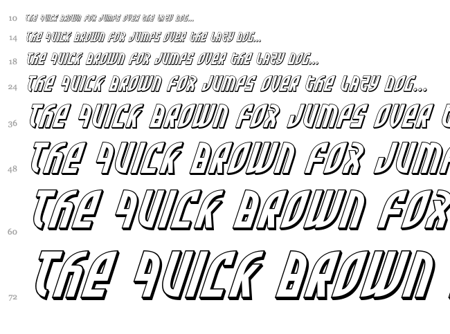 Zone Rider font waterfall