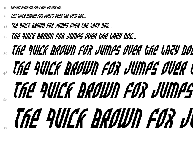 Zone Rider font waterfall