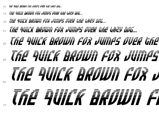 Zone Rider font waterfall