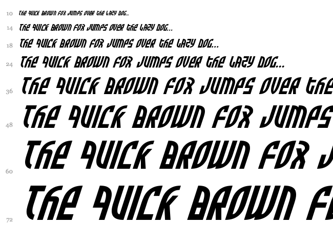 Zone Rider font waterfall