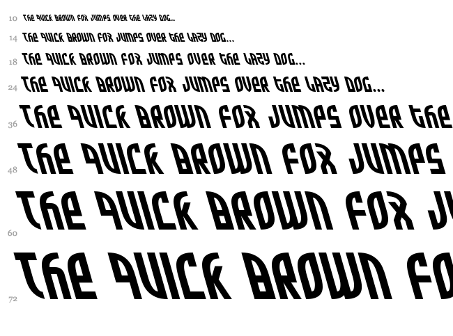 Zone Rider font waterfall